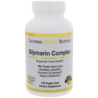 California Gold Nutrition, Silymarin Complex, Liver Health, Milk Thistle,Curcumin, Artichoke, Dandelion 120 Veggie Caps