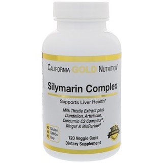 California Gold Nutrition, Silymarin Complex, Liver Health, Milk Thistle,Curcumin, Artichoke, Dandelion 120 Veggie Caps