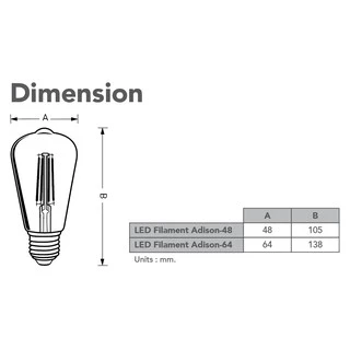EVE หลอดไฟ วินเทจ ลอร์ฟ แอลอีดี LED แสงสีวอร์ม สวยงาม ขนาด 4W ขนาด 64mm. ขั้วหลอด E27