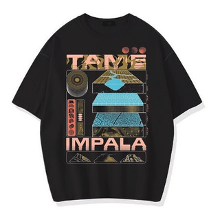 เสื้อยืดแขนสั้น พิมพ์ลายวง IMPALA THE MOMENT VINTAGE TEE ขนาดใหญ่ สีเทาเข้ม และสีดํา