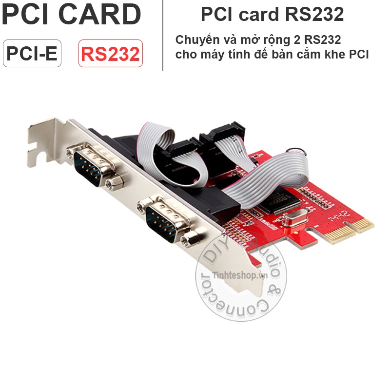 การ์ด PCI-E 1X ถึง COM9 การ์ด PCI-E 1X ถึง 2 RS232 UNITEK Y-7504