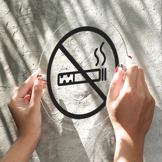 No Smoking - เข็มกลัดอะคริลิคใส รูปตัว L