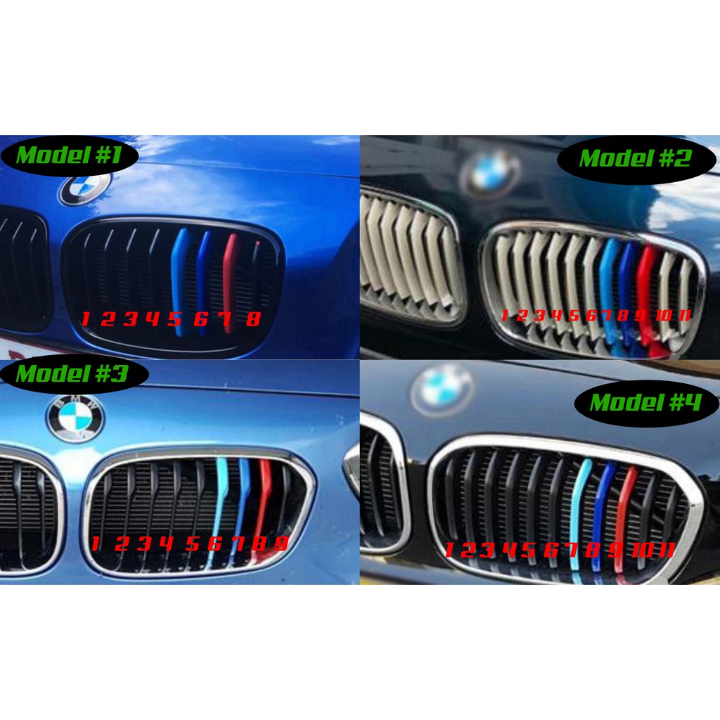 BMW 1 -series (F20/F21) ชุดแถบสี​ครอบกระจังหน้ารถ​ / ติดตั้งง่าย​ / พลาสติก​ทนทาน​ / MPower / 4 Mode