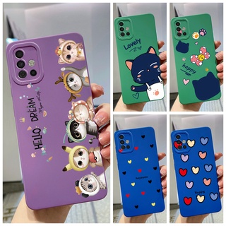 เคสโทรศัพท์มือถือ ซิลิโคน ทรงสี่เหลี่ยม ลายการ์ตูนแมวน่ารัก สําหรับ Samsung A51 A71 A515F A715F A51 A71 4G