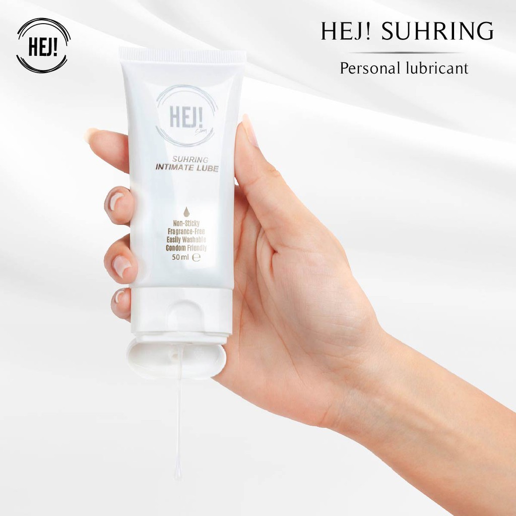 Hej Gel Tube Suhring 50 ml. เจลหล่อลื่นสูตรน้ำ เนื้อขาวขุ่น สูตรลอกเลียนแบบน้ำตามธรรมชาติ