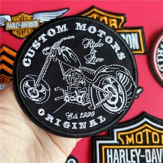 ☸ Live Free Ride Free - แพทช์รีดมอเตอร์ย้อนยุค ☸ 1 ชิ้น Skull DIY เย็บบนเหล็กบนป้ายแพทช์