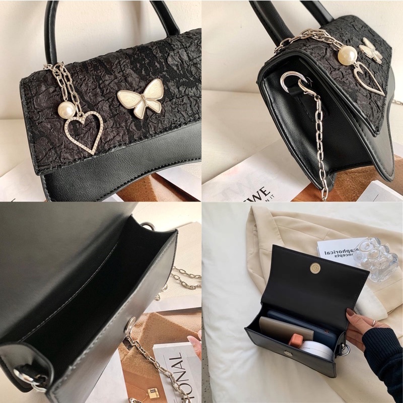 พร้อมส่งจากไทย Brenna Flap bag 116 กระเป๋าสะพายข้าง Crossbody และกระเป๋าถือ (มีจี้หัวใจแถมให้กับกระเป๋า)