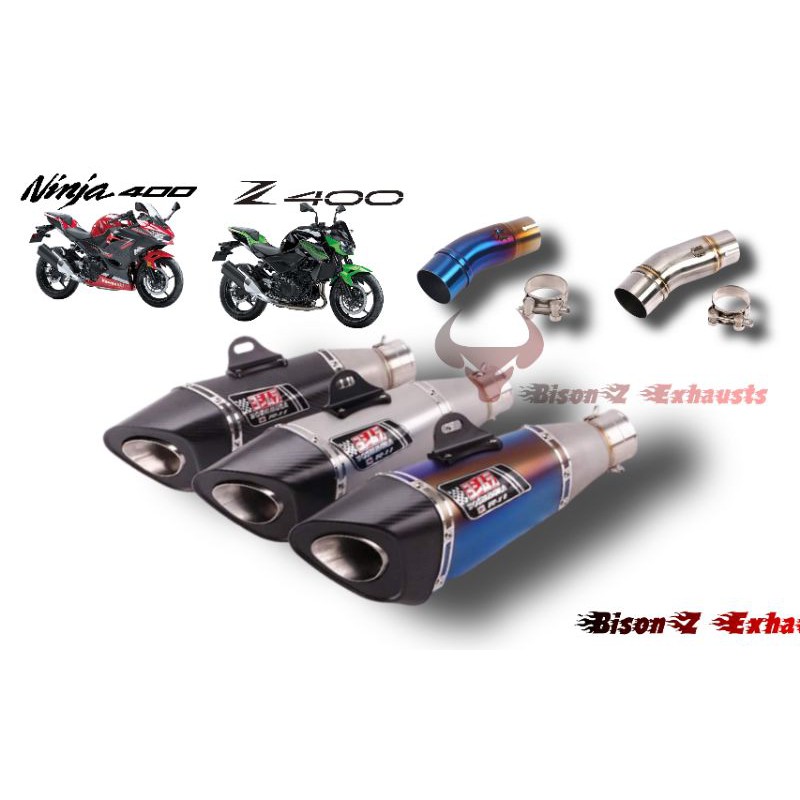 ชุดสลิปออนพร้อมปลาย Yoshimura r11 ตรงรุ่น Ninja 400 z400