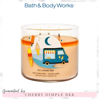 🍒ของแท้·ส่งไว·ถูก🍒BATH AND BODY WORKS เทียนหอม "Ice Cream Bar" 3-wicks CANDLE ขนาดใหญ่ 3 หัวจุด