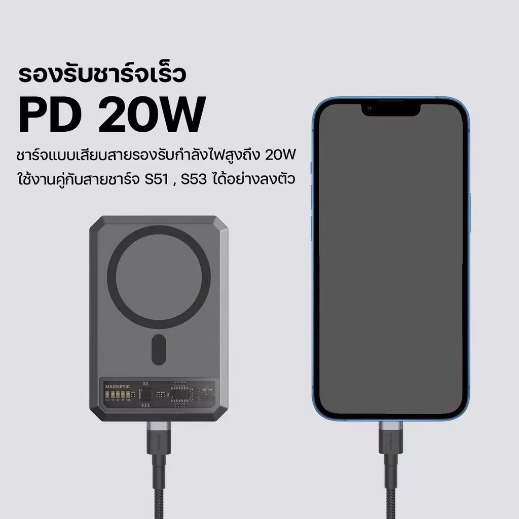 Eloop EW54 Magnetic 10000mAh แบตสำรอง ไร้สาย Battery Pack PowerBank พาวเวอร์แบงค์ Wireless Charger รูปที่ 2