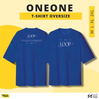 เสื้อยืดผ้าฝ้ายพิมพ์ลายเสื้อยืดคอกลมT-SHIRT OVER SIZE LOOP ONEONE BAND - BLUES-3XL