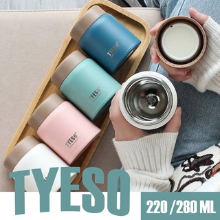 แก้วน้ำ TYESO MINI ขนาด220ml 280ml แก้วน้ำเก็บความร้อน/เย็น สแตนเลส304 ขนาด220ml สไตล์มินิมอล