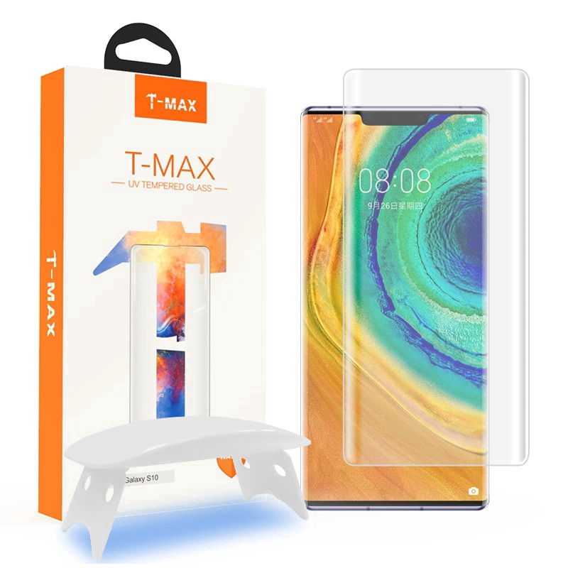 T-Max Liquid Huawei P60 P50 P40 P30 P20 Mate 60 50 40 30 20 Pro 3D กาวเต็ม UV กระจกนิรภัย