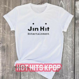 เสื้อยืด พิมพ์ลาย Bts JIN HIT EntertainmentKPOP พิมพ์เสื้อยืดแขนสั้นสไตล์สตรีทแขนสั้นหลวมสบาย ๆ