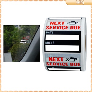 [ราคาจำกัดเวลา] 100pcs/roll Auto Maintenance Service Due Reminder Oil Change Stickers Low-Tack Window Sticker Car Sticker with Perforation Line NEXT SERVICE DUE 2"x2"