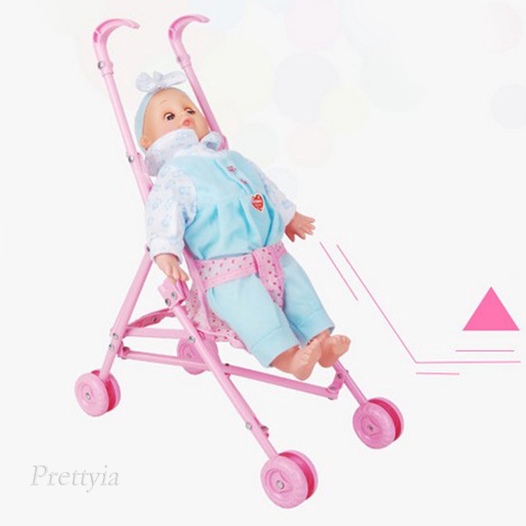 Reborn Doll Baby Toddler Furniture Playset ABS Foldable Stroller Carriage