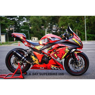 สติ๊กเกอร์แต่งลาย รถ KAWASAKI NINJA 300 ลาย REDBULL