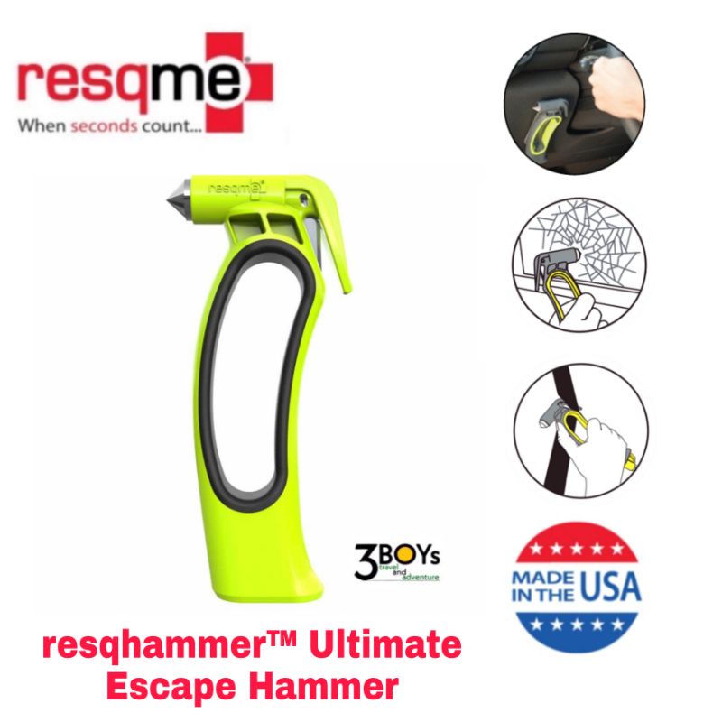 resqhammer™ Ultimate Escape Hammer,  ค้อนทุบกระจก มีดตัดเข็มขัดนิรภัย ของresqmeแท้ อุปกรณ์ช่วยเหลือฉ