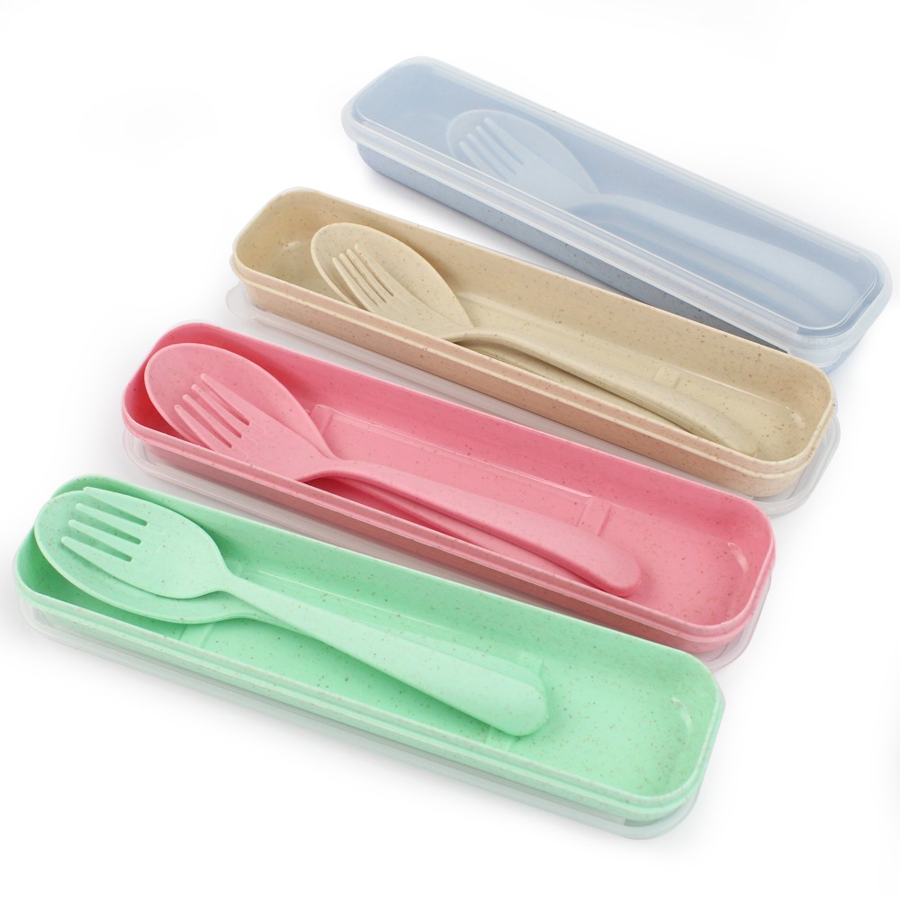 Telecorsa Cutlery Set with Portable Box Assorted Color Model Fork-Spoon-Boxes-00i-June3