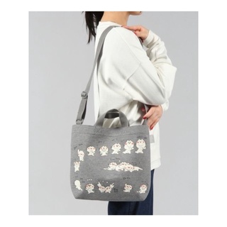 กระเป๋าสะพาย Ado Mizumori meets niko and ... 2 Way Tote Bag สีเทา ขนาด 30 x 37.5 x 10 ซม. ปรับสายได้