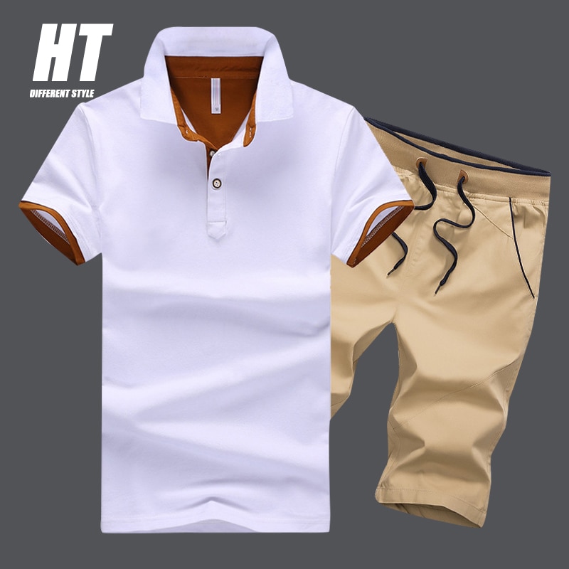 Summer 2021 New Brand Men Sports Sets 2Piece Casual Men's Shortsleeve