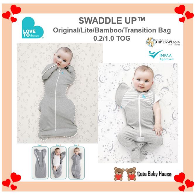 Love to Dream SWADDLE UPTM Stage 1 & 2 - Lite/Tition Bag (0.2/1.0 TOG)