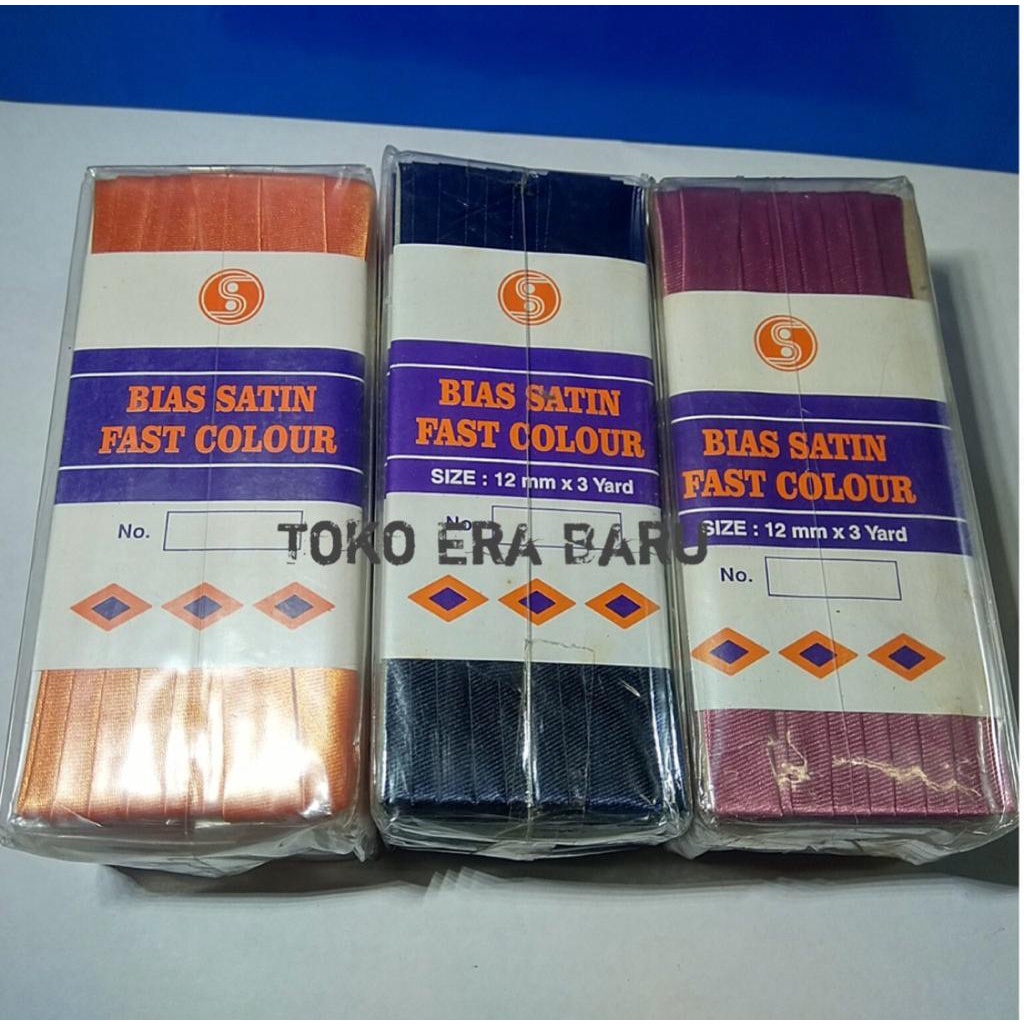 BISBAN BIAS TAPE PLAIN SATIN MATERIAL CONTAINS 3 YARDS
