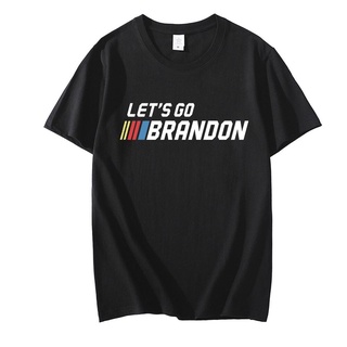 เสื้อยืดลําลอง ผ้าฝ้าย 100% แขนสั้น พิมพ์ลายตัวอักษร Lets Go Brandon ทรงหลวม โอเวอร์ไซซ์ แนวสตรีท สําหรับผู้ชาย และผู้หญ