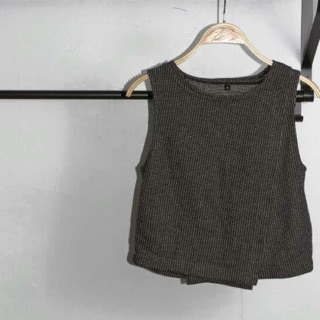 Tweed Crop Black