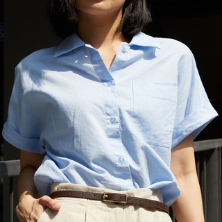 Khaki Bros. - คาคิ บรอส. - Ladies - Loose Shirt - เสื้อเชิ๊ตทรงรูด - KL20S002 TURQOUISE