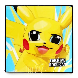 Pikachu ปิกาจู Pokemon โปเกม่อน การ์ตูน cartoon รูปภาพ​ติด​ผนัง​ pop art ของขวัญ รูปภาพ กรอบรูป แต่งบ้าน