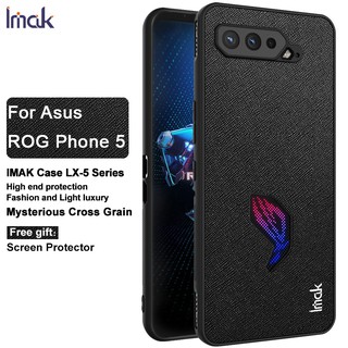 imak Asus ROG Phone 5 Soft Frame Hard Back Phone Protective Case Anti-fall เคสป้องกันโทรศัพท์มือถือหนัง PU Leather ป้องกันการลื่น