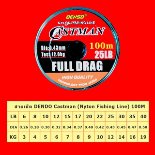 สายเอ็น เด็นโซ่ แคสแมน 100 ม. DENSO CASTMAN Nylon Line 100 M