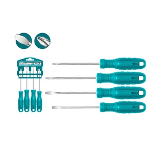 Total ชุดไขควง 4 ตัวชุด (ปากแบน + ปากแฉก) รุ่น THTDC250401 ( Screwdriver Set )