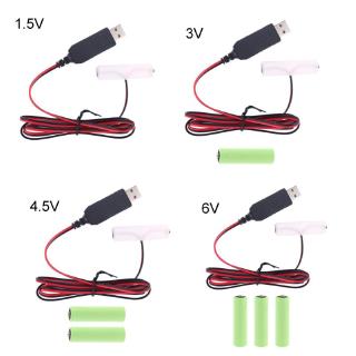 LR6 AA แบตเตอรี่ 2 เมตร สาย USB พาวเวอร์ซัพพลาย 1 ถึง 4 ชิ้น