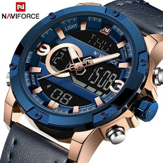 NAVIFORCE ผู้ชาย นาฬิกาดิจิตอลกีฬาผู้ชายนาฬิกาผู้ชายนาฬิกาทหารทหารนาฬิกาผู้ชายควอตซ์