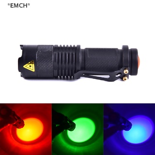 [[EMCH]] ไฟฉาย LED สีแดง สีเขียว สีฟ้า สําหรับตั้งแคมป์ ล่าสัตว์