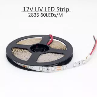 12v UV LED Strip อัลตราไวโอเลต 395-405nm 2835 SMD 60leds 120leds กันน้ํา 2pin สายไฟดําเนินการเทปโคมไฟสําหรับ DJ Fluorescence Party