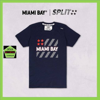 Miami Bay เสื้อคอกลม ชาย รุ่น Split สีกรม