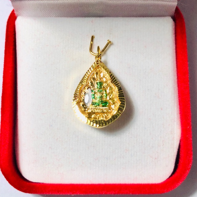จี้พระแก้วมรกต เลี่ยมทองแท้ (มีใบรับประกัน!!)