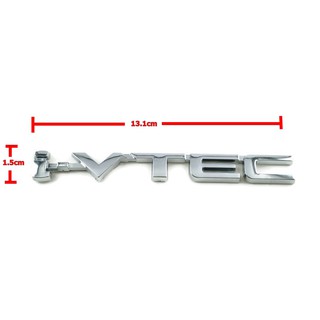 ป้ายโลโก้ i-VTEC พลาสติกสีโครเมี่ยม ขนาด13.1X1.5cm ติดตั้งด้วยเทปกาวสองหน้าด้านหลัง