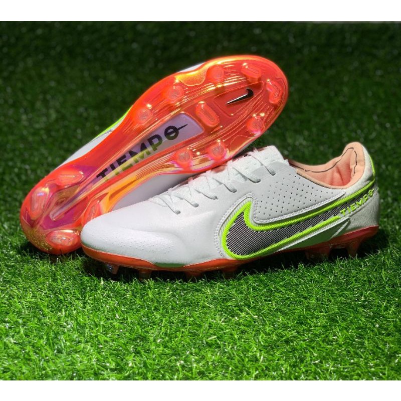 Nike Tiempo Legend 9 Elite FG สีขาว - ส้ม รองเท้าสตั๊ด รองเท้าฟุตบอล
