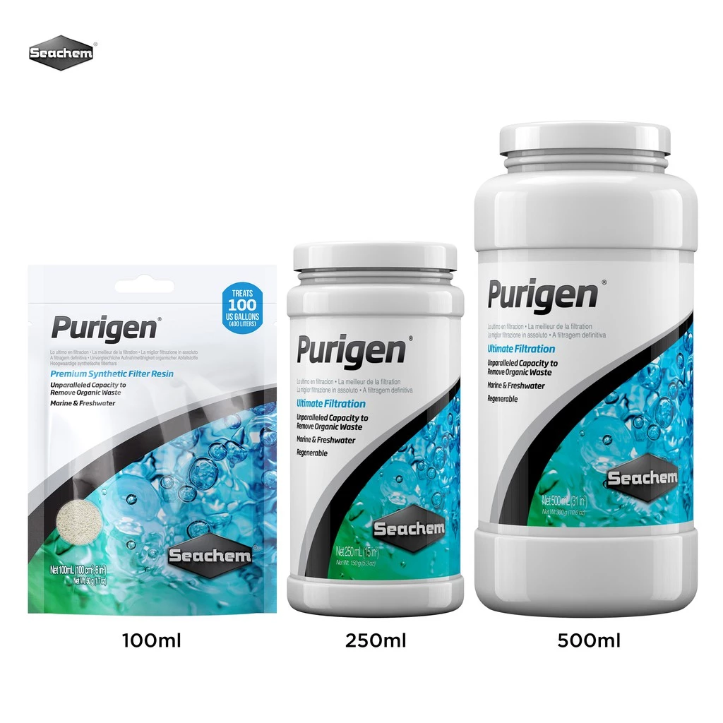 Seachem Purigen วัสดุกรองของเสีย ammonia/nitrite/nitrate และช่วยดูดสี ขนาด 100ml 250ml และ 500ml