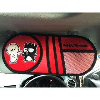 ลิขสิทธิ์แท้ แบดแบดมารุ หุ้มบังแดด รถยนต์ 1 ชิ้น สีแดง  Bad Badtz-Maru Car Sun Visor Sunshade Cover