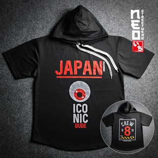 เสื้อยืดทรง Oversize แนวสตรีท แขนสั้น Hood ลาย JAPAN EYE