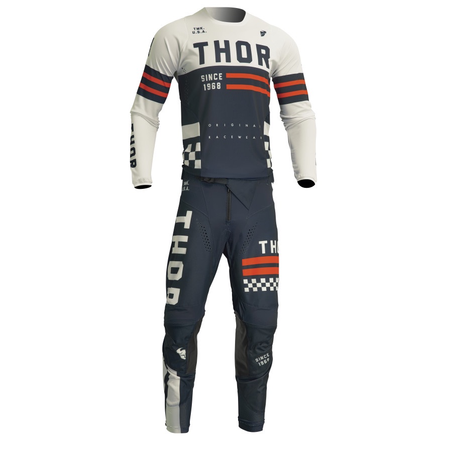 เสื้อกีฬาแขนสั้น ลายทีมวิบาก Thor PULSE Combo Top Dirt Bike Jersey 2023 สีกรมท่า สําหรับรถจักรยานยนต