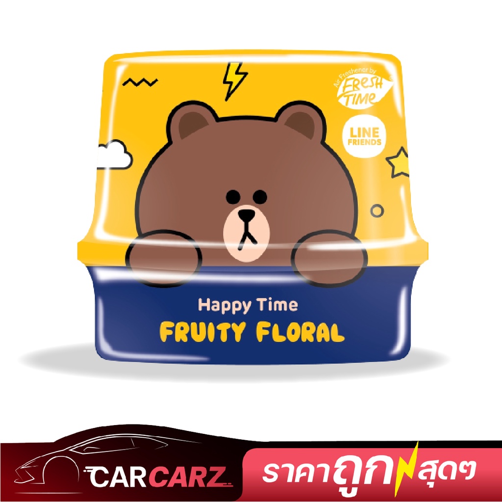 เจลปรับอากาศ น้ำหอมในรถ น้ำหอมรถยนต์ น้ำหอมปรับอากาศ FRESH TIME LINE Line Friends ฟรุ๊ตตี้ ฟลอรัล คล