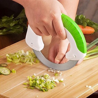 🔥ลด 50% ใส่โค้ด INCLZ11🔥 Circular Knife มีดแบบโรลลิ่ง สำหรับ หั่น สับ ซอย สไลซ์ รุ่น CircularKnife006-J1 (สีขาว/เขียว)