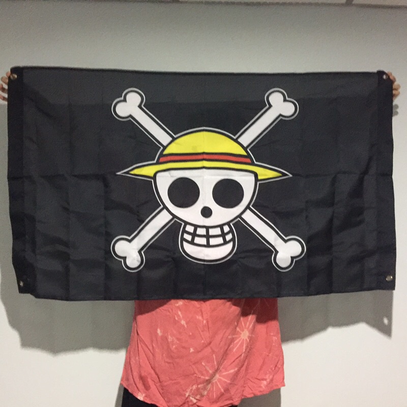 RARE ลิขสิทธิ์แท้ Onepiece Tapestry JAPAN ธง 120x70cm กลุ่มหมวกฟาง ลูฟี่ อนิเมะ วันพีช ผืนใหญ่มาก ON