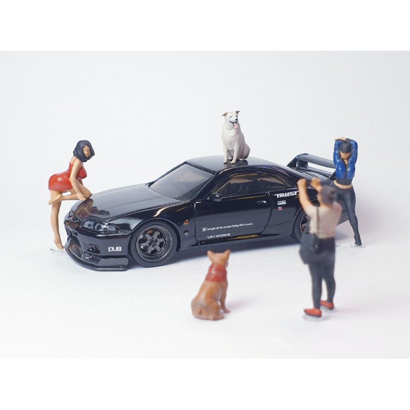 โมเดล figure ฟิกเกอร์ 1/64 คน และ สัตว์  3D printing 1:64 resin model ตกแต่งฉาก Diorama